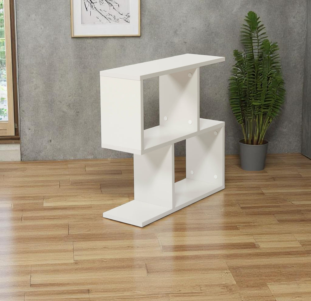 English Elm Furnishome Alfa Slim Four Shelf Chairside Table Narrow Mdf Unit for Living Room Grey B02949530