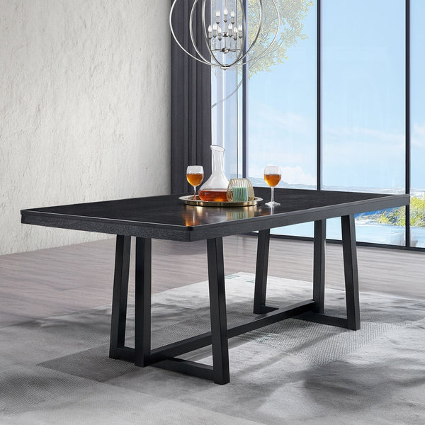 English Elm Contemporary Sleek Rectangular Dining Table 71"W x 36"D x 30"H — Modern Sturdy Wood Centerpiece Black 38 L x 75 W x 4.5 H B2741P334820