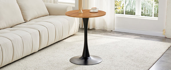 English Elm Round Faux Marble Tulip Dining Table Mid Century Pedestal Base for Compact Kitchens Wood W2920P395714
