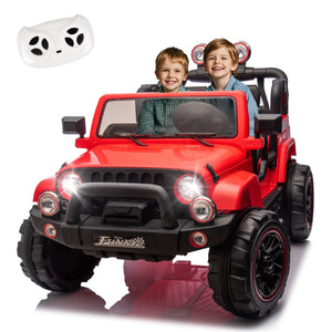 English Elm 24v Kids Electric Ride on Car with Parental Remote Rear Suspension and Bluetooth Audio Red W1578P228745