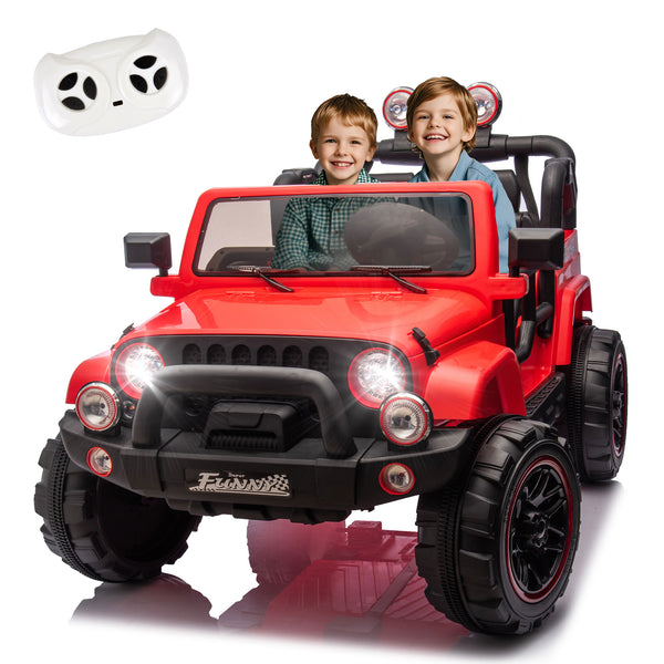 English Elm 24v Kids Electric Ride on Car with Parental Remote Rear Suspension and Bluetooth Audio Red W1578P228745