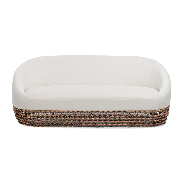 English Elm Jennifer Taylor Home - Willow 71" Outdoor Upholstered Deep Seating Sofa with Axroma Olefin, Golden Brown Wicker, Wheat Beige Elegance B2719P305700