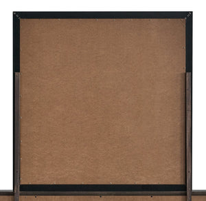 English Elm Steeler Square Wall Mirror Matte Black Frame Gold Accents Glam Bedroom Decor B078P497915