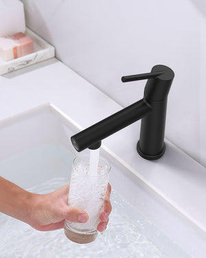 English Elm Matte Black Single Handle Bathroom Faucet – Dual Flow Modes, Compact Design For Easy Installation! T3177P289659