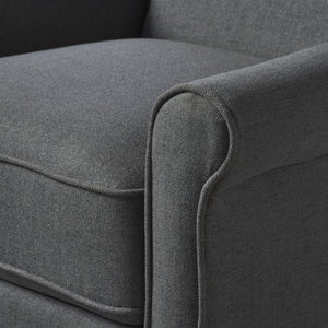 English Elm Christopher Knight Home® - Manual Charcoal Push Back Recliner — Compact Fabric Seat, Plush Support, Space-Saving Comfort for Homes 61369.00CCL