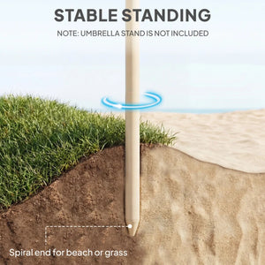 English Elm Outdoor Faux Straw Tiki Patio Umbrella with Upf 30 Protection and Spiral Sand Base T3971P476241
