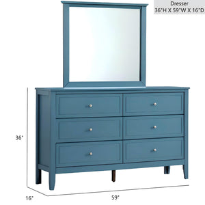 English Elm Daniel Assembled 5-Drawer Chest with English Dovetail Drawers, Metal Hardware & Solid Wood Frame Teal 62 L x 40 W x 19 H B078P400753