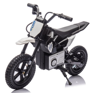 English Elm 24v Kids Electric Motocross Motorcycle 200w Hub Motor Suspension Led Bluetooth Audio Black W1578P225053