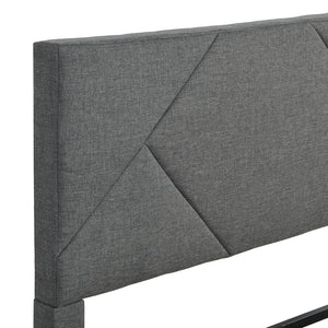 English Elm Full Upholstered Platform Bed Frame with Headboard, Sturdy Wood Slats, No Box Spring Needed, Easy Assembly Gray 57.87 L x 24.41 W x 5.91 H W2297P347432