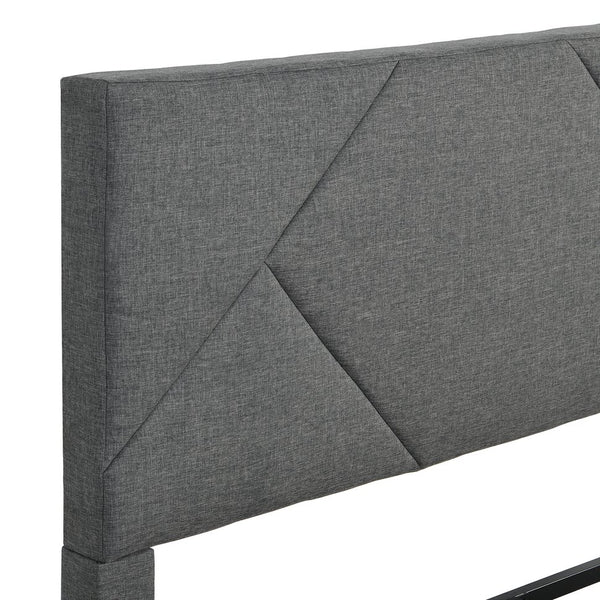 English Elm Full Upholstered Platform Bed Frame with Headboard, Sturdy Wood Slats, No Box Spring Needed, Easy Assembly Gray 57.87 L x 24.41 W x 5.91 H W2297P347432