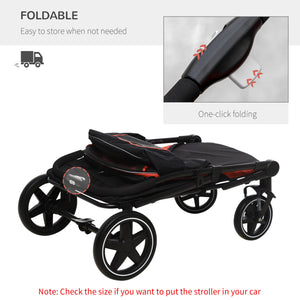 English Elm PawHut One-Click Foldable Dog Stroller for Medium & Large Dogs, Shock Absorbent Ride, Mesh Windows, Red W2225P173806