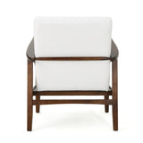 Christopher Knight Home® - Noble House - Marcola Mid Century Modern Faux Leather Club Chair with Wood Frame