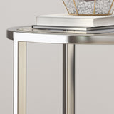 Christopher Knight Home® - Noble House - Beeching Modern Round End Table with Tempered Glass Drawers and Stainless Steel Frame