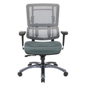 OSP Home Furnishings Vertical Mesh Back Ergonomic Manager Chair with Lumbar Support and Polished Base Titanium 99667T-2M