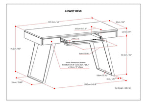 English Elm Lowry Walnut Desk with Metal Legs, Handfinished Solid Walnut Veneer, Flip-Out Keyboard Tray, 54" B136P283766