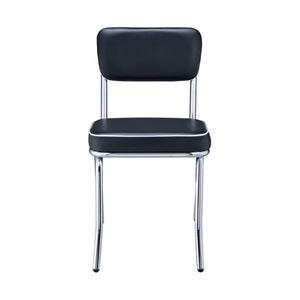 English Elm Set Of 2 Vintage-Inspired Upholstered Side Chairs With Chrome Frame For Stylish Dining Spaces B016P225404-GIGA