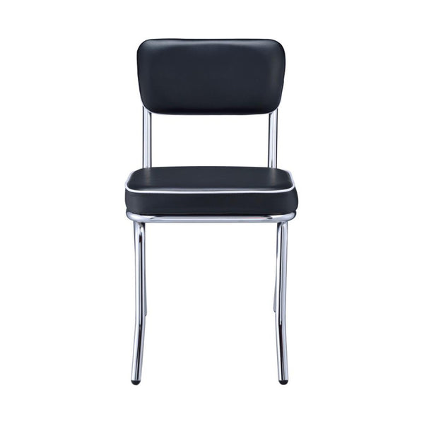 English Elm Set Of 2 Vintage-Inspired Upholstered Side Chairs With Chrome Frame For Stylish Dining Spaces B016P225404-GIGA