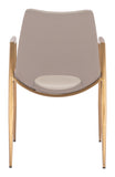 Desi Dining Chair - Set of 2 Beige & Gold 109731 Zuo Modern