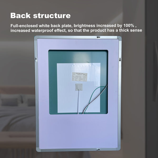 English Elm 32x24inch LED Vanity Mirror with Anti-Fog, Dimmable Touch & Wall Switch, CRI95, IP54, 3000-6000K W1992P210431