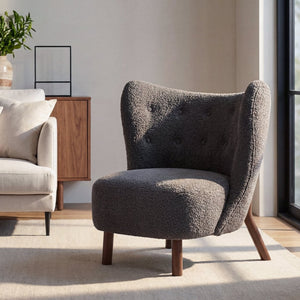 English Elm Swivel Club Chair Barrel Back Faux Leather 360 Degree Turn Living Room Accent Dark Grey N776P246078D