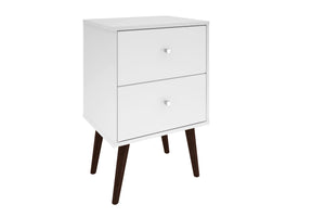 English Elm Liberty 18" Modern Nightstand In White - Stylish 2-Drawer Design For Small Spaces & Versatile Use B365P398515