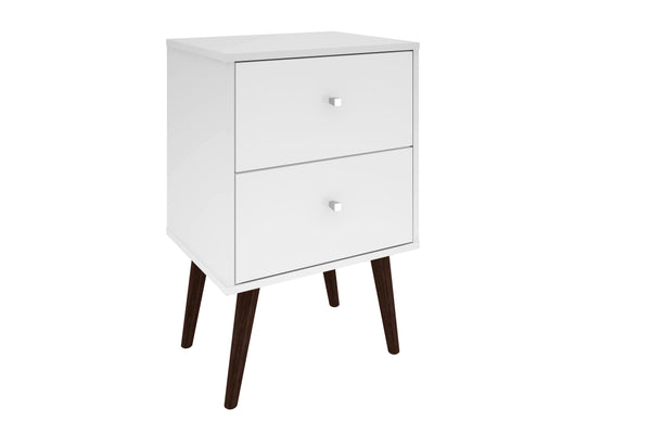 English Elm Liberty 18" Modern Nightstand In White - Stylish 2-Drawer Design For Small Spaces & Versatile Use B365P398515
