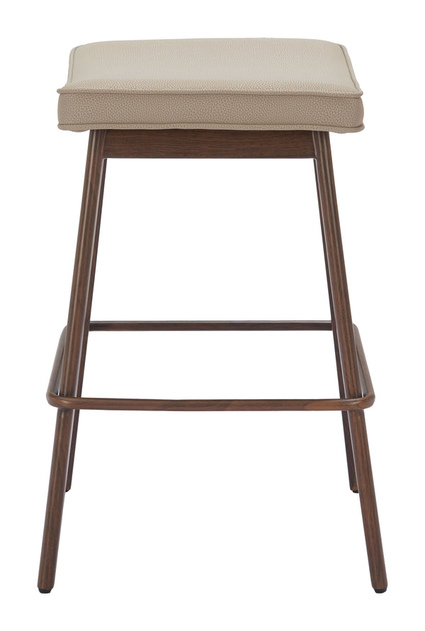 Divat Counter Stool - Set of 2 Beige & Walnut 110331 Zuo Modern
