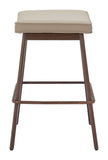 Divat Counter Stool - Set of 2 Beige & Walnut 110331 Zuo Modern