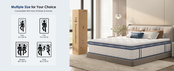 English Elm Twin Size Mattress - 12-Inch Hybrid Design With Pocketed Coils For Ultimate Comfort & Support W2889P335719-GIGA