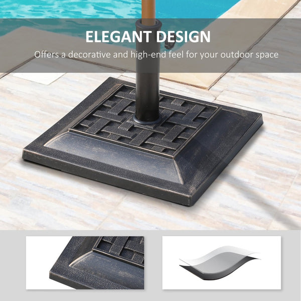 English Elm Heavy Duty Polyresin Umbrella Stand Outdoor Bronze Embossed Patio Decor Base T3971P383455