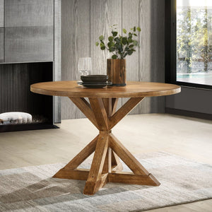 English Elm Windvale Square Oak Veneer Counter Height Table Seats Four with Pedestal Base Brown T2574P165166