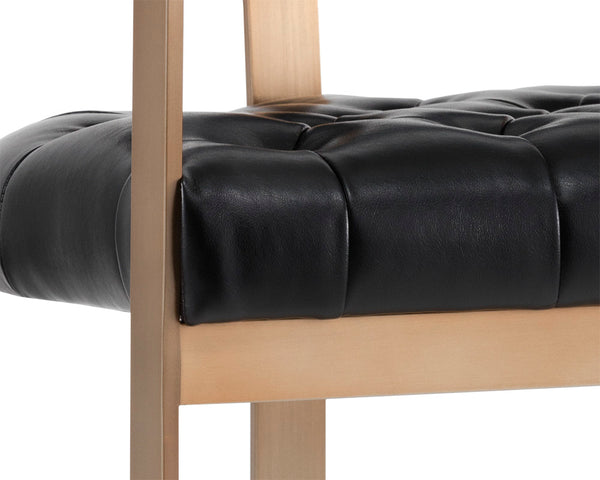 Sunpan Beaumont Ultra Contemporary Bar Stool with T-Shaped Back and Durable Design for Any Space Antique Brass / Cantina Black