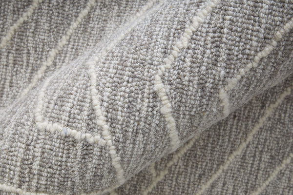 Feizy Rugs Emerson Handcrafted Wool Geometric Rug - Contemporary Abstract Design For Modern Home Décor Gray,Ivory Wool T32t8015gryivyc50