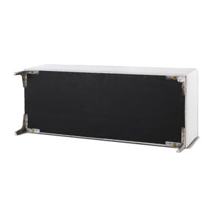 English Elm Jennifer Taylor Home - Madelyn 49" Modern Storage Bench in Bright White Dye - Upholstered Fabric, Flip-Top Storage, Chrome Legs B2719P238526