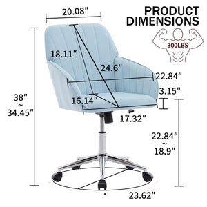 English Elm Ty Adjustable Office Chair - Plush Velvet Ergonomic Design With Memory Foam For Comfort & Support W2311P199115-GIGA