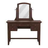 OSP Home Furnishings Modern Mission Vanity and Mirror Vintage Oak