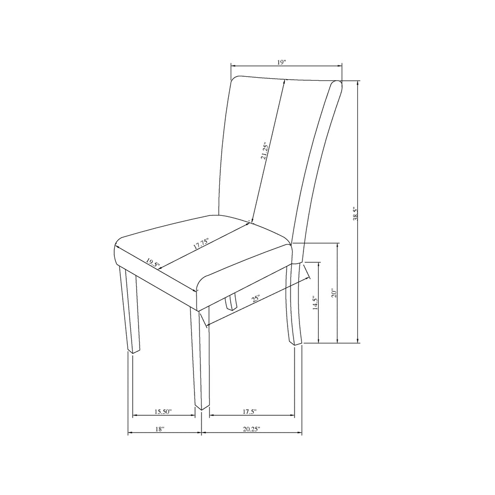 English Elm OCEANIC Grey 2pk Dining Chair Set — Contemporary Solid Wood Frame, Comfortable Fabric Upholstery, Stylish Block Legs B201P359612