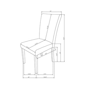 English Elm OCEANIC Grey 2pk Dining Chair Set — Contemporary Solid Wood Frame, Comfortable Fabric Upholstery, Stylish Block Legs B201P359612