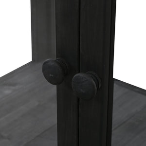 English Elm TOPMAX Mini Cold Frame Greenhouse with Fir Wood, Polycarbonate Doors, Raised Bed & Removable Wheels Black N717P229026B