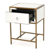 Christopher Knight Home® - Noble House - Inka Mirrored Gold 1 Drawer Side Table