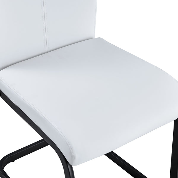 English Elm 71 Inch Fashionable Walnut Grain Dining Table with Sturdy Metal Legs, Scratch-Resistant MDF Top, Storage Shelf, Minimalist Design White+Black W1151P364852