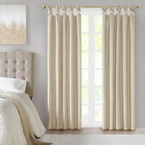 Madison Park Emilia Transitional Twist Tab Total Blackout Window Curtain Panel MP40-6369 Champagne