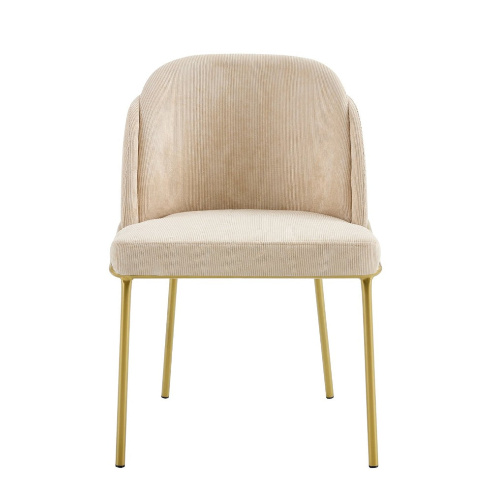 English Elm Set Set Of 2 Stylish Beige Dining Chairs With Brown Legs For Modern Comfort And Elegance In Your Home W370P193935-GIGA