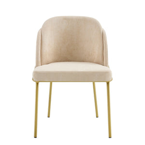 English Elm Set Set Of 2 Stylish Beige Dining Chairs With Brown Legs For Modern Comfort And Elegance In Your Home W370P193935-GIGA