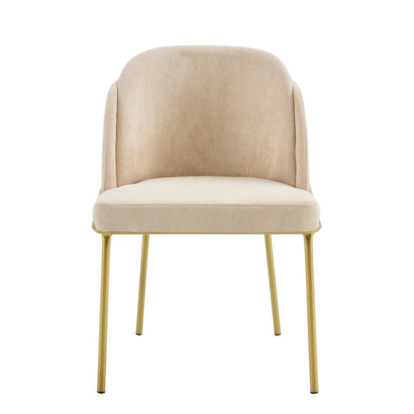 English Elm Set Set Of 2 Stylish Beige Dining Chairs With Brown Legs For Modern Comfort And Elegance In Your Home W370P193935-GIGA