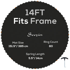 English Elm Soozier 14 Foot Round Trampoline Replacement Mat Uv Polypropylene 80 V-rings W2225P200523