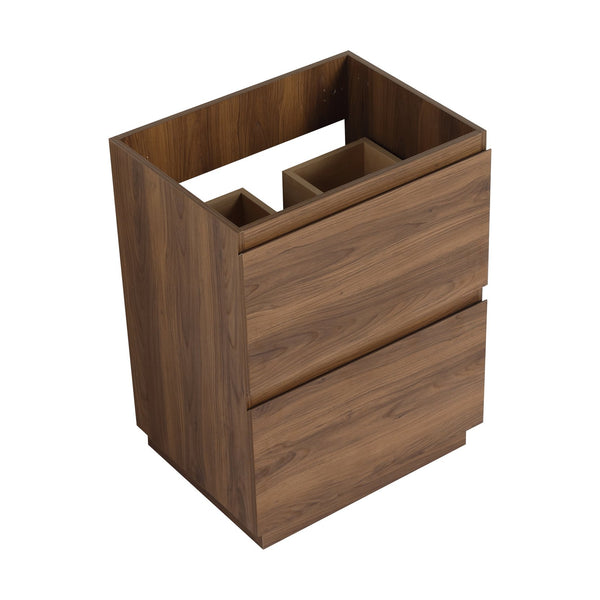English Elm 24" Engineered Wood Bathroom Vanity with Dual Drawers, Freestanding Storage Cabinet, 24" x 18" x 35" Brown W1972P188244