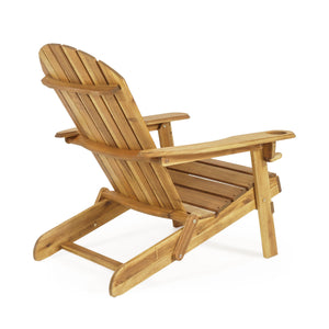 English Elm Christopher Knight Home® - BELLWOOD Teak Adirondack Chair with Folding Design, Cup Holders & Rustic Outdoor Comfort N776P344079T