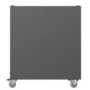 English Elm Sturdy Rolling Steel Garage Cabinet with Locking Drawers and Diamond Plate Workshop Storage T2398P222836