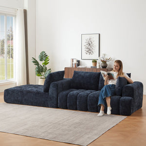 English Elm Chenille L-Shape Oversized Sofa - Luxury Minimalist Sleeper Couch For Living Rooms & Apartments! W2339S00039